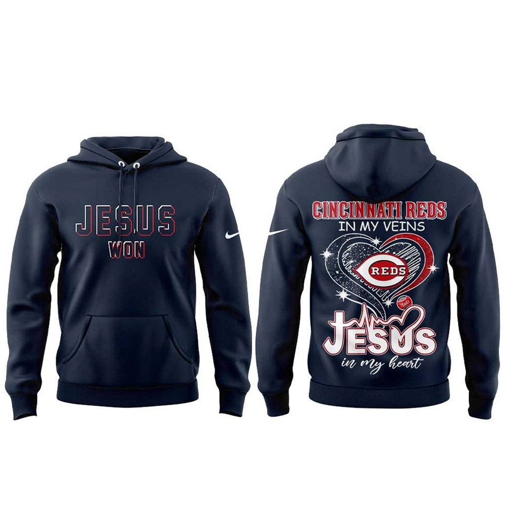 Cincinnati Reds In My Veins 2026 Jesus Won Night To Celebrate Shirt 2 Cincinnati Reds In My Veins 2026 Jesus Won Night To Celebrate Hoodie