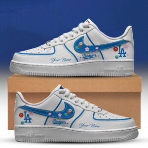 Custom Name Los Angeles Dodgers x Takashi Murakami Air Force 1 Shoes Sneakers Version 2