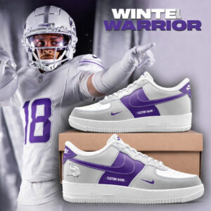 Custom Name Minnesota Vikings Football Winter Warrior Air Force 1 Shoes Sneakers