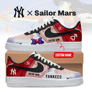 Custom Name New York Yankees x Sailor Mars 2026 Air Force 1 Shoes Sneakers