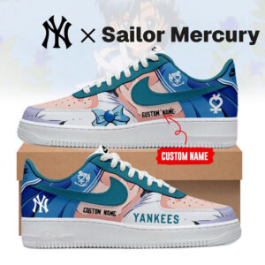 Custom Name New York Yankees x Sailor Mercury 2026 Air Force 1 Shoes Sneakers
