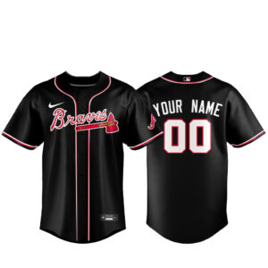 Custom Name and Number Atlanta Braves Black Out 2026 Baseball Jersey