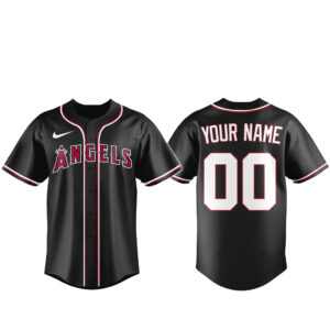 Custom Name and Number Los Angeles Angels Blackout Built For The Night 2026 Baseball Jersey