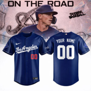 Custom Name and Number Los Angeles Dodgers x Taking Our Blue On The Road 2026 Baseball Jersey