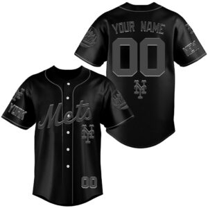 Custom Name and Number New York Mets 2026 Back To The Basics All Black Baseball Jersey