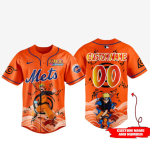 Custom Name and Number New York Mets x Naruto Game Night 2026 Baseball Jersey