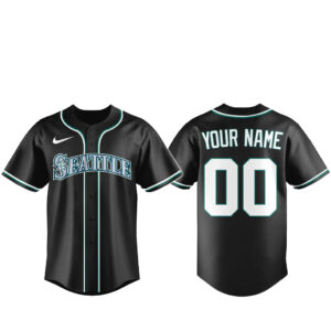 Custom Name and Number Seattle Mariners Blackout Built For The Night 2026 Baseball Jersey