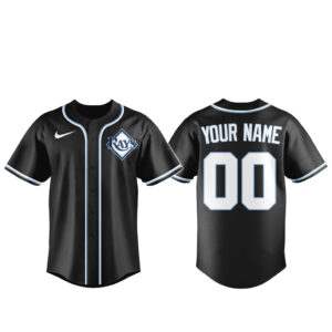 Custom Name and Number Tampa Bay Rays Blackout Built For The Night 2026 Baseball Jersey