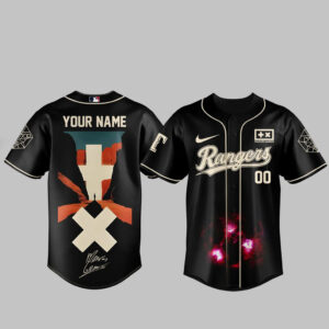 Custom Name and Number Texas Rangers x Martin Garrix Americas Tour 2026 Baseball Jersey