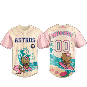 Custom Number Houston Astros x Hello Kitty Surfing Kawaii Summer 2026 Baseball Jersey