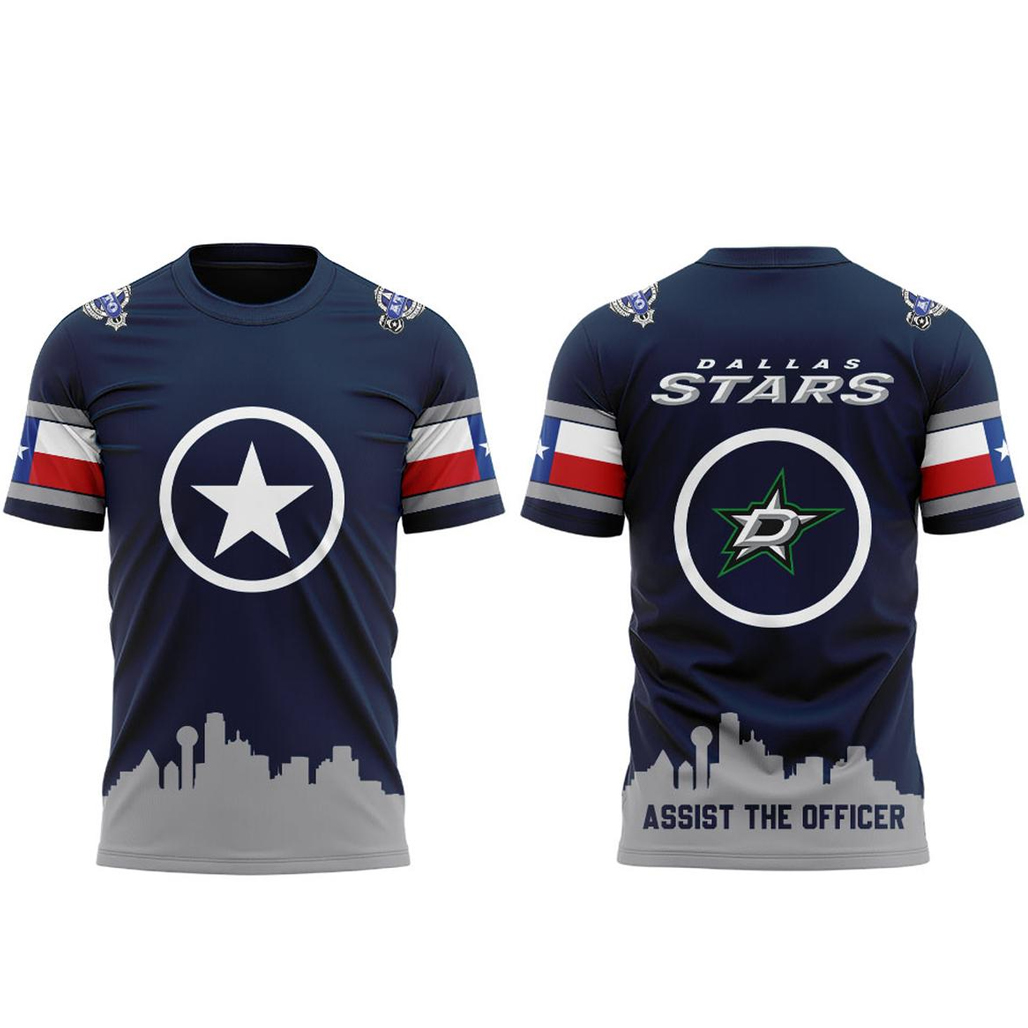 Dallas Stars x Robo’s Dallas Police 2026 Celebration Shirt 1 Dallas Stars x Robo’s Dallas Police 2026 Celebration T-Shirt