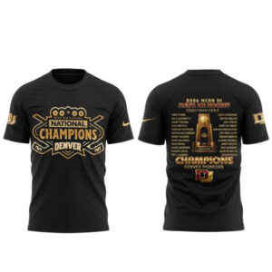 Denver Pioneers 2026 NCAA Frozen Four Men’s Ice Hockey National Champions Black T-Shirt