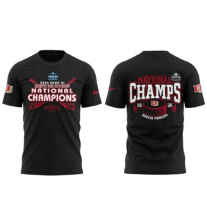Denver Pioneers NCAA Frozen Four Men’s Ice Hockey National Champions 2026 Black T-Shirt