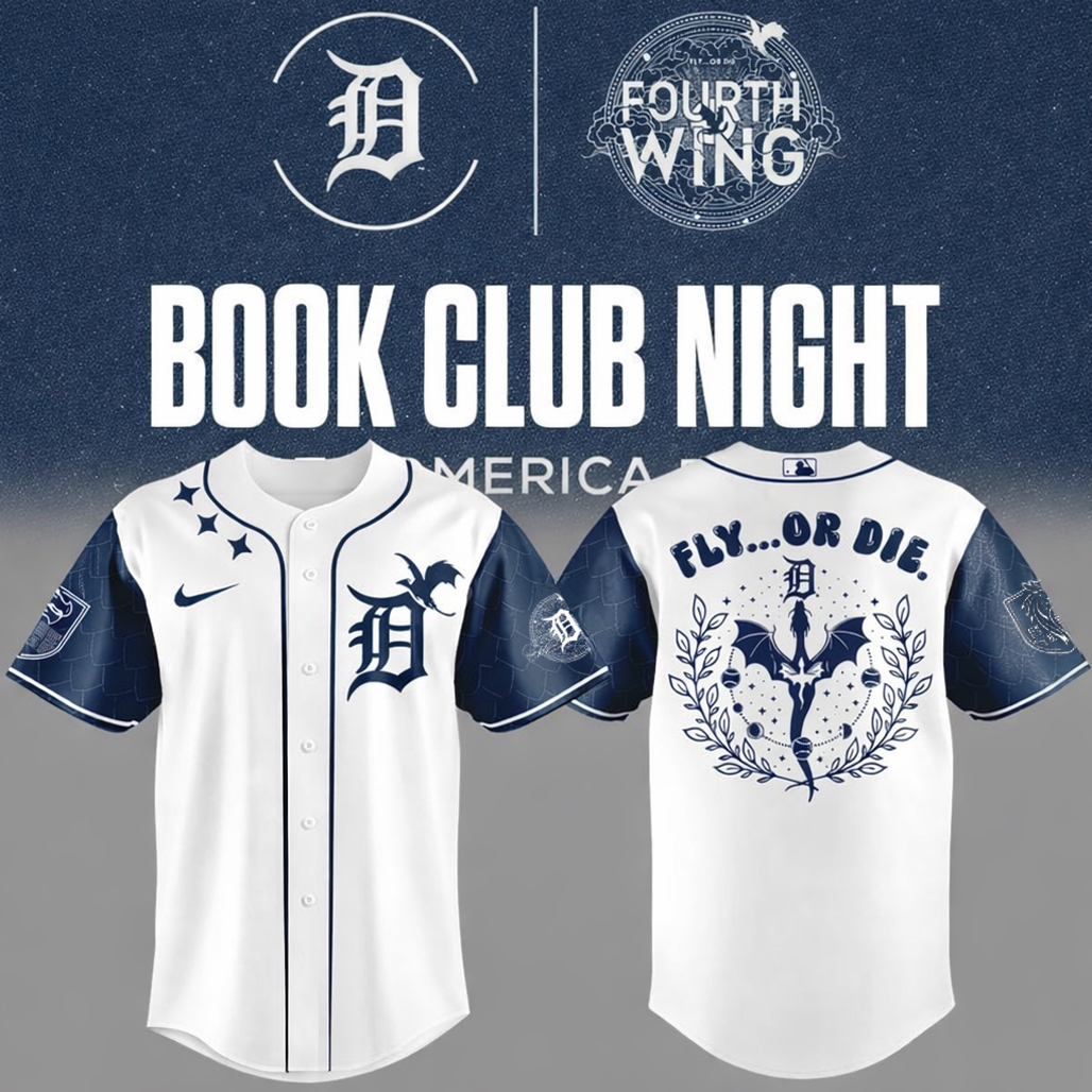Detroit Tigers x Book Club Night 2026 Fourth Wing Baseball Jersey 2 Detroit Tigers x Book Club Night 2026 Fourth Wing Baseball Jersey - Image 2