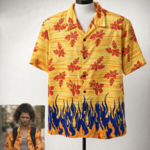 Euphoria Rue Pineapple Connection Tribal Flames Hawaiian Shirt
