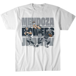 Las Vegas Raiders Fernando Mendoza, Ashton Jeanty & Brock Bowers Vegas Trio T-Shirt