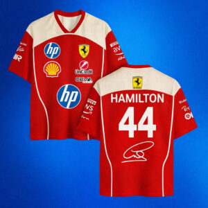 Lewis Hamiltons Ferrari F1 Number 44 Football Jersey