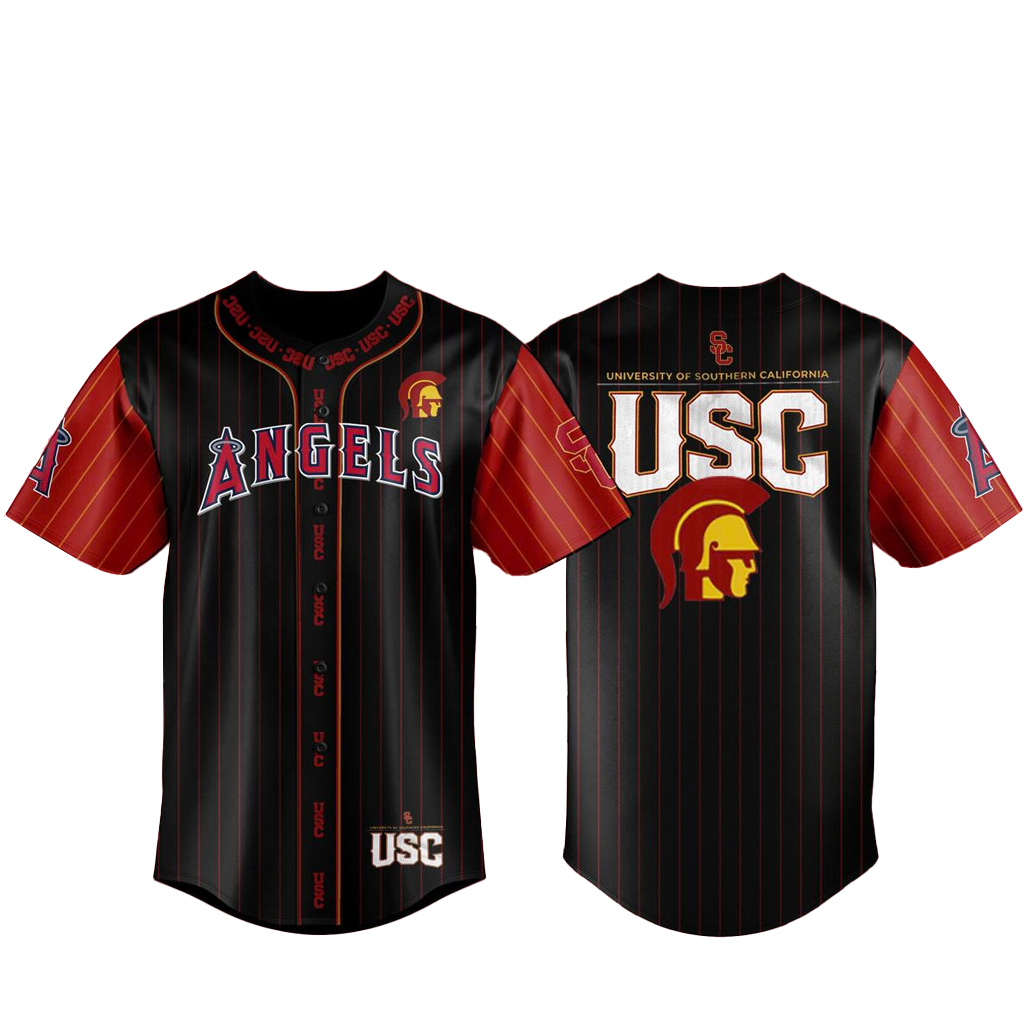 Los Angeles Angels x USC College Day 2026 Baseball Jersey 1 Los Angeles Angels x USC College Day 2026 Baseball Jersey
