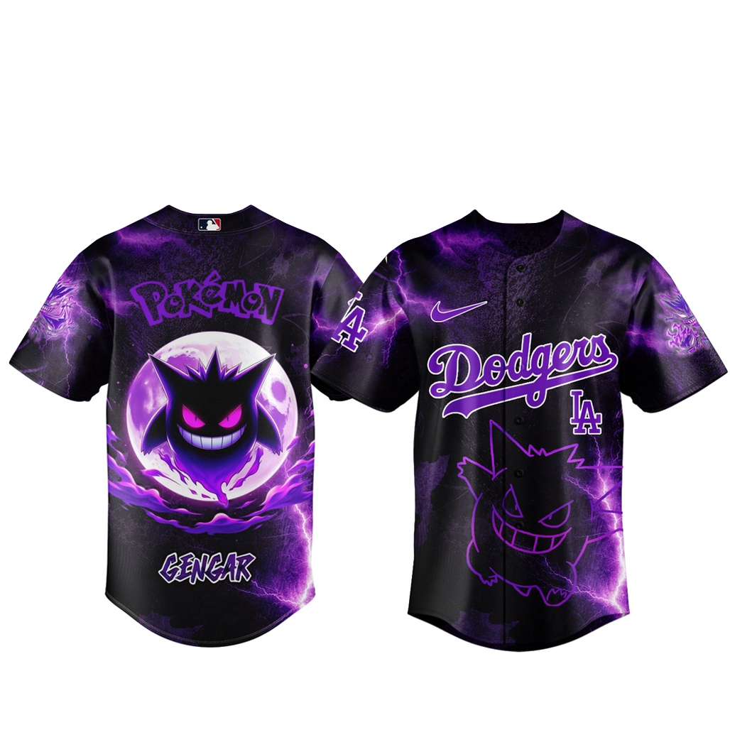 Los Angeles Dodgers x Pokemon Gengar 2026 Baseball Jersey Version 3 1 Los Angeles Dodgers x Pokemon Gengar 2026 Baseball Jersey Version 3