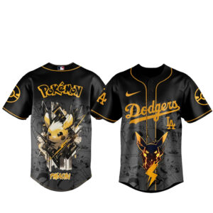 Los Angeles Dodgers x Pokémon Pikachu 2026 Black Baseball Jersey