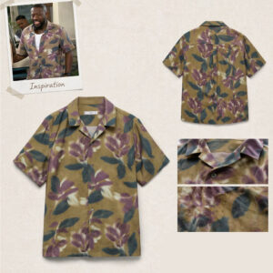 Malcolm The Neighborhood Leaf and Floral Hawaiian Shirt
