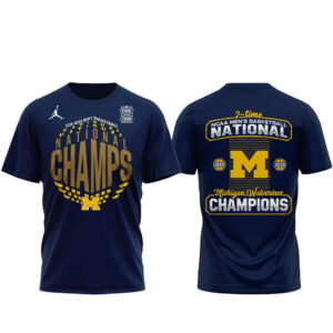 Michigan Wolverines 2 time NCAA Men’s Basketball National Champions 2026 T-Shirt