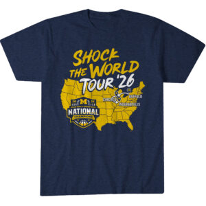 Michigan Wolverines MBB 2026 National Champions Shock the World Tour T-Shirt