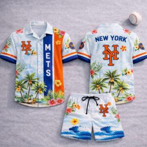 New York Mets Mets Summer 2026 Hawaiian Shirt and Shorts