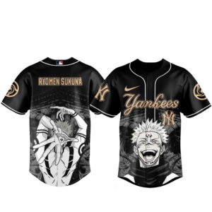 New York Yankees x Jujutsu Kaisen Night 2026 Ryomen Sukuna Black Baseball Jersey
