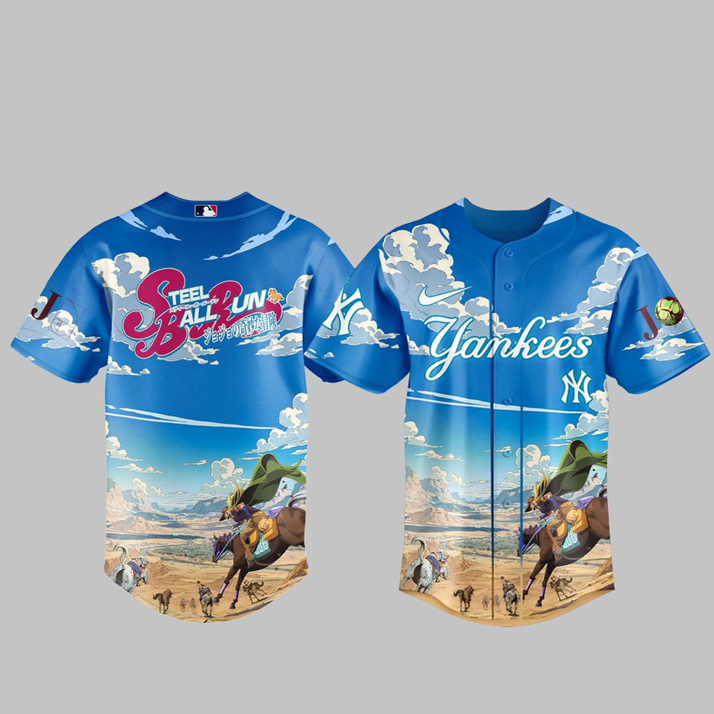 New York Yankees x Steel Ball Run 2026 Baseball Jersey Version 2 1 New York Yankees x Steel Ball Run 2026 Baseball Jersey Version 2