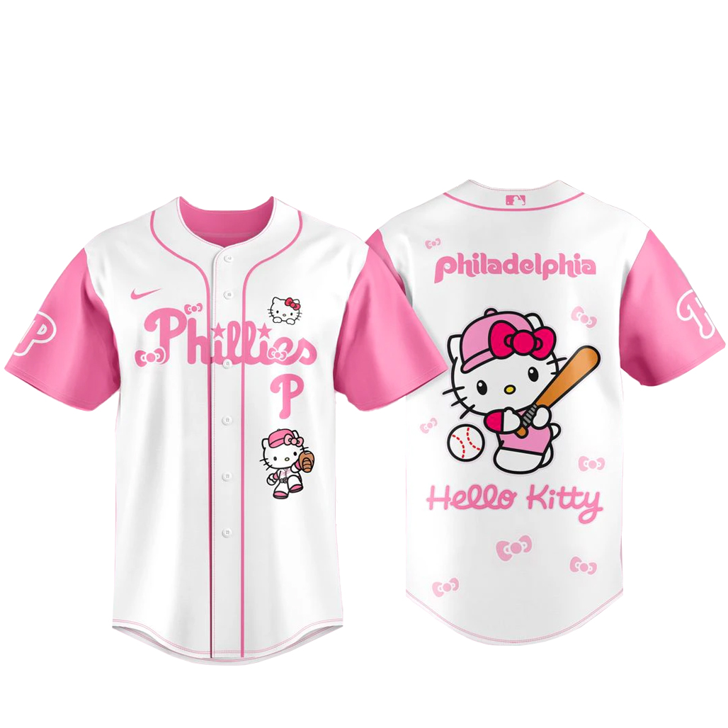 Philadelphia Phillies x Hello Kitty 2026 Pink Baseball Jersey 1 Philadelphia Phillies x Hello Kitty 2026 Pink Baseball Jersey
