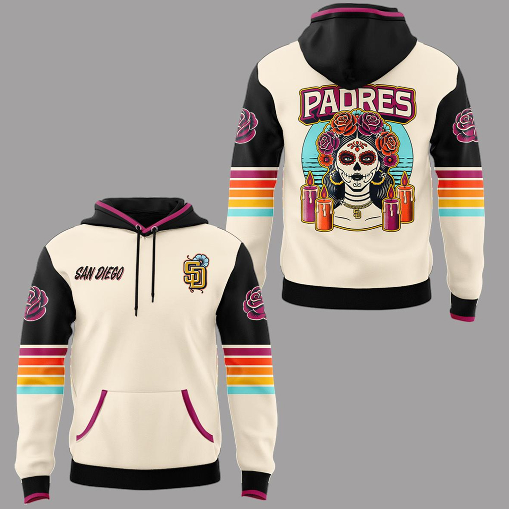 San Diego Padres City Connect 2026 Día de los Muertos Hoodie 1 San Diego Padres City Connect 2026 Día de los Muertos Hoodie