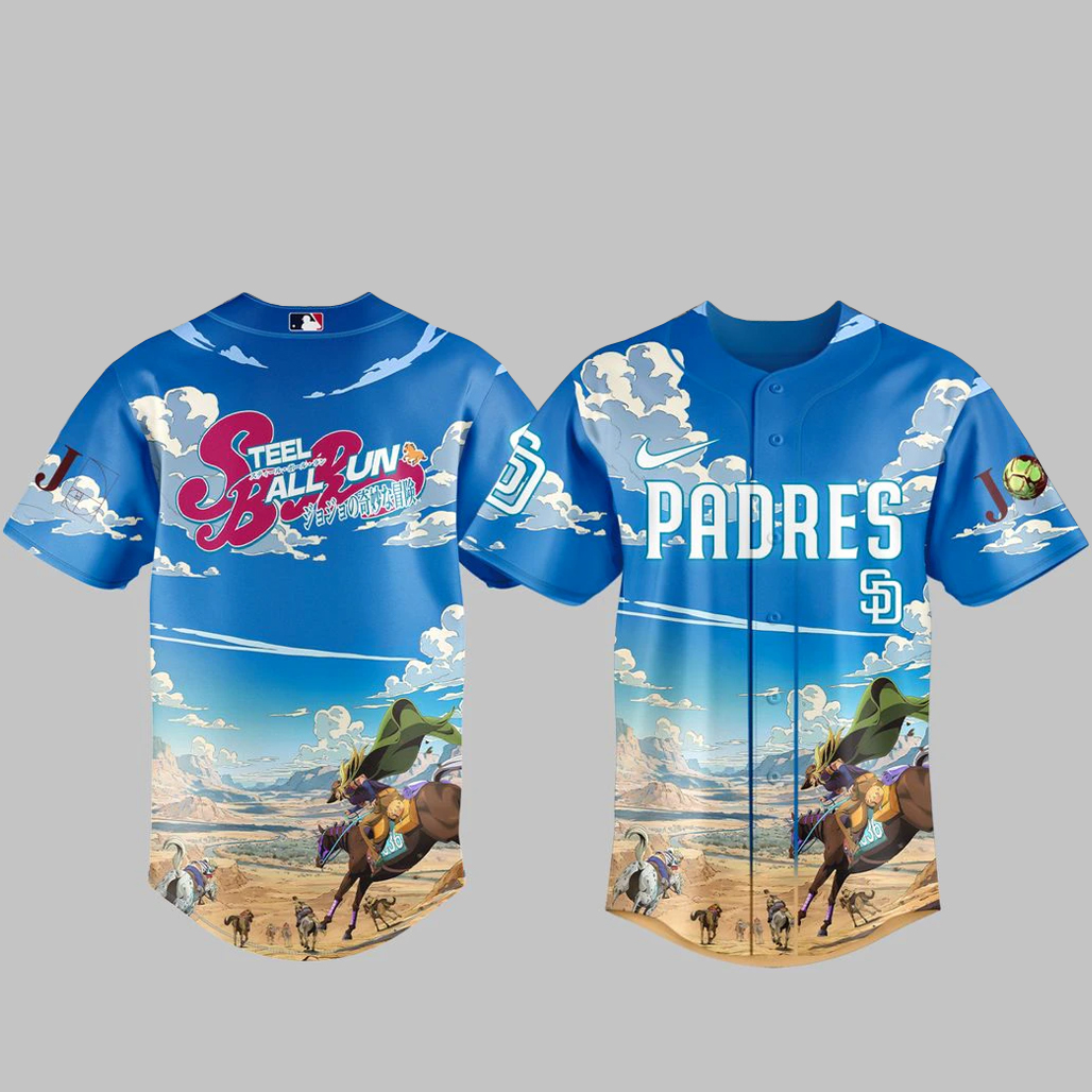 San Diego Padres x Steel Ball Run 2026 Baseball Jersey Version 2 1 San Diego Padres x Steel Ball Run 2026 Baseball Jersey Version 2