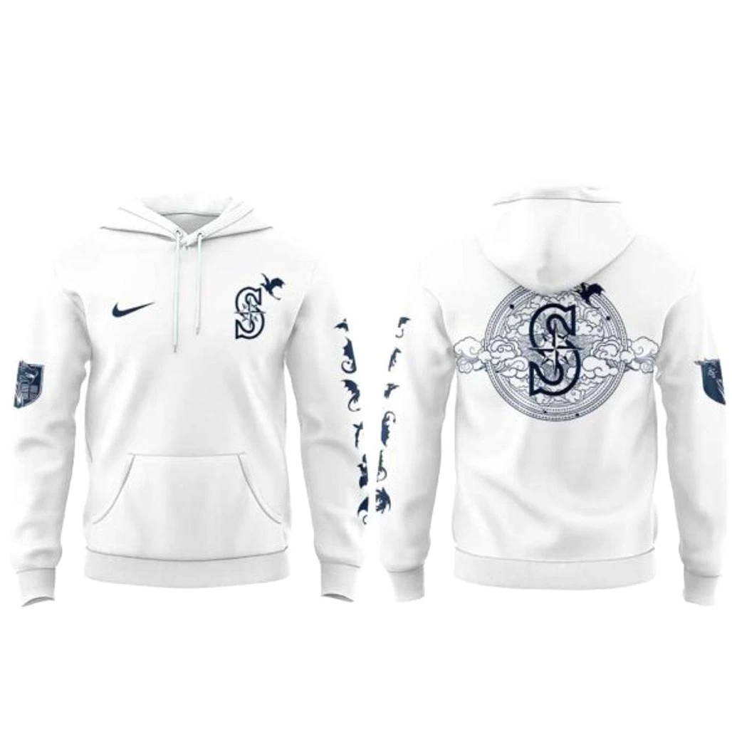Seattle Mariners Fourth Wing Night 2026 White Shirt 2 Seattle Mariners Fourth Wing Night 2026 White Hoodie