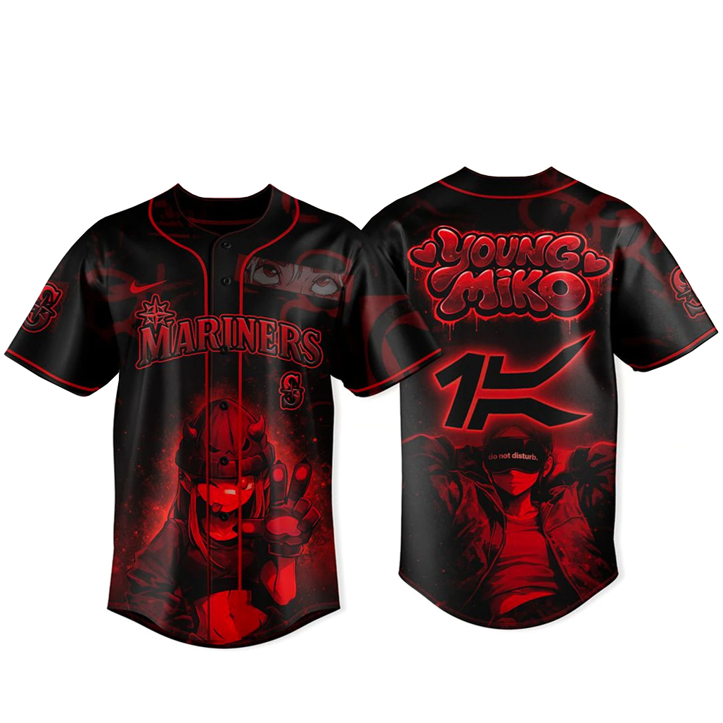 Seattle Mariners x Young Miko Late Checkout Tour 2026 Baseball Jersey 1 Seattle Mariners x Young Miko Late Checkout Tour 2026 Baseball Jersey