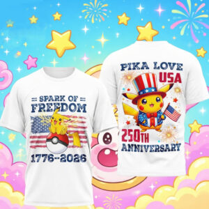Spark Of Freedom Pikachu 250th Anniversary T-Shirt