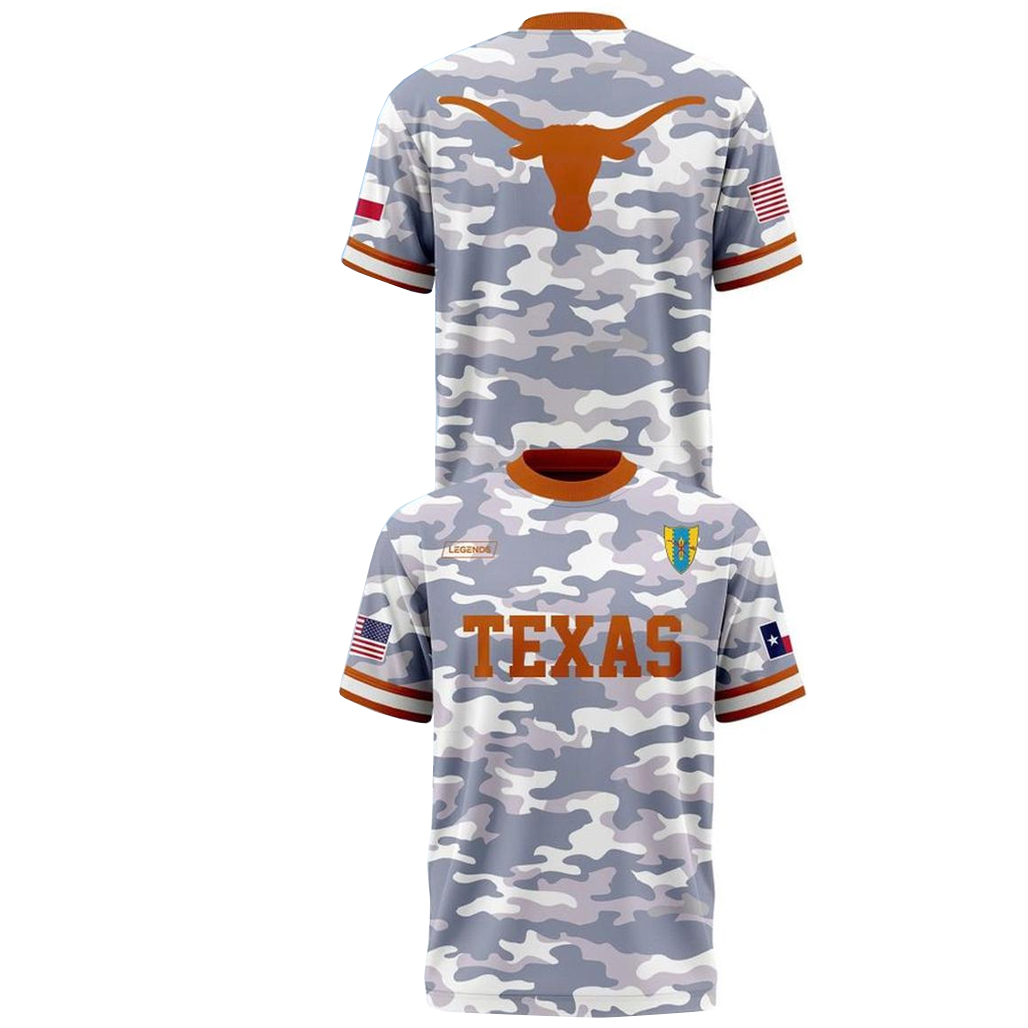 Texas Longhorns Military Appreciation 2026 Night Camo Shirt 1 Texas Longhorns Military Appreciation 2026 Night Camo T-Shirt