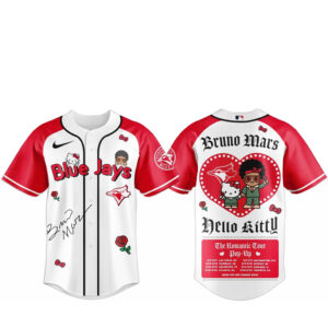 Toronto Blue Jays Bruno Mars x Hello Kitty 2026 The Romantic Tour Baseball Jersey