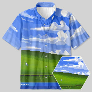 Win XP Wallpaper Pixel Hawaiian Shirt