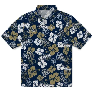 Akron Zips Hibiscus Bloom Hawaiian Shirt