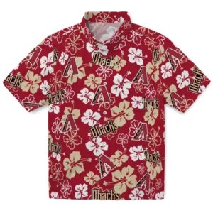 Arizona Diamondbacks Hibiscus Bloom Hawaiian Shirt