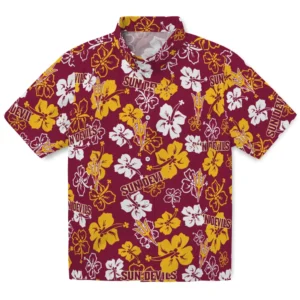 Arizona State Sun Devils Hibiscus Bloom Hawaiian Shirt