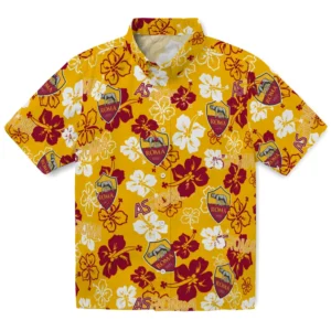 AS Roma Hibiscus Bloom Hawaiian Shirt