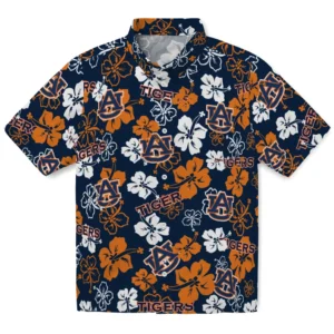 Auburn Tigers Hibiscus Bloom Hawaiian Shirt