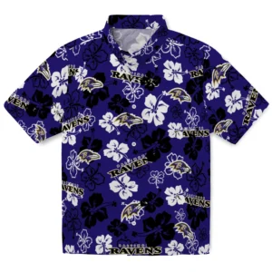 Baltimore Ravens Hibiscus Bloom Hawaiian Shirt