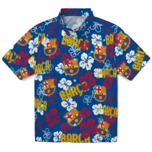 Barcelona Hibiscus Bloom Hawaiian Shirt