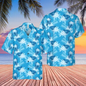 Grand Theft Auto San Andreas Tommy Vercetti Blue Floral Palm Tree Hawaiian Shirt
