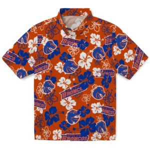 Boise State Broncos Hibiscus Bloom Hawaiian Shirt