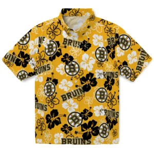 Boston Bruins Hibiscus Bloom Hawaiian Shirt