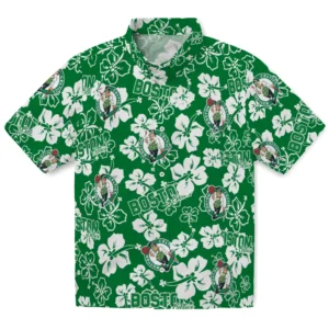 Boston Celtics Hibiscus Bloom Hawaiian Shirt